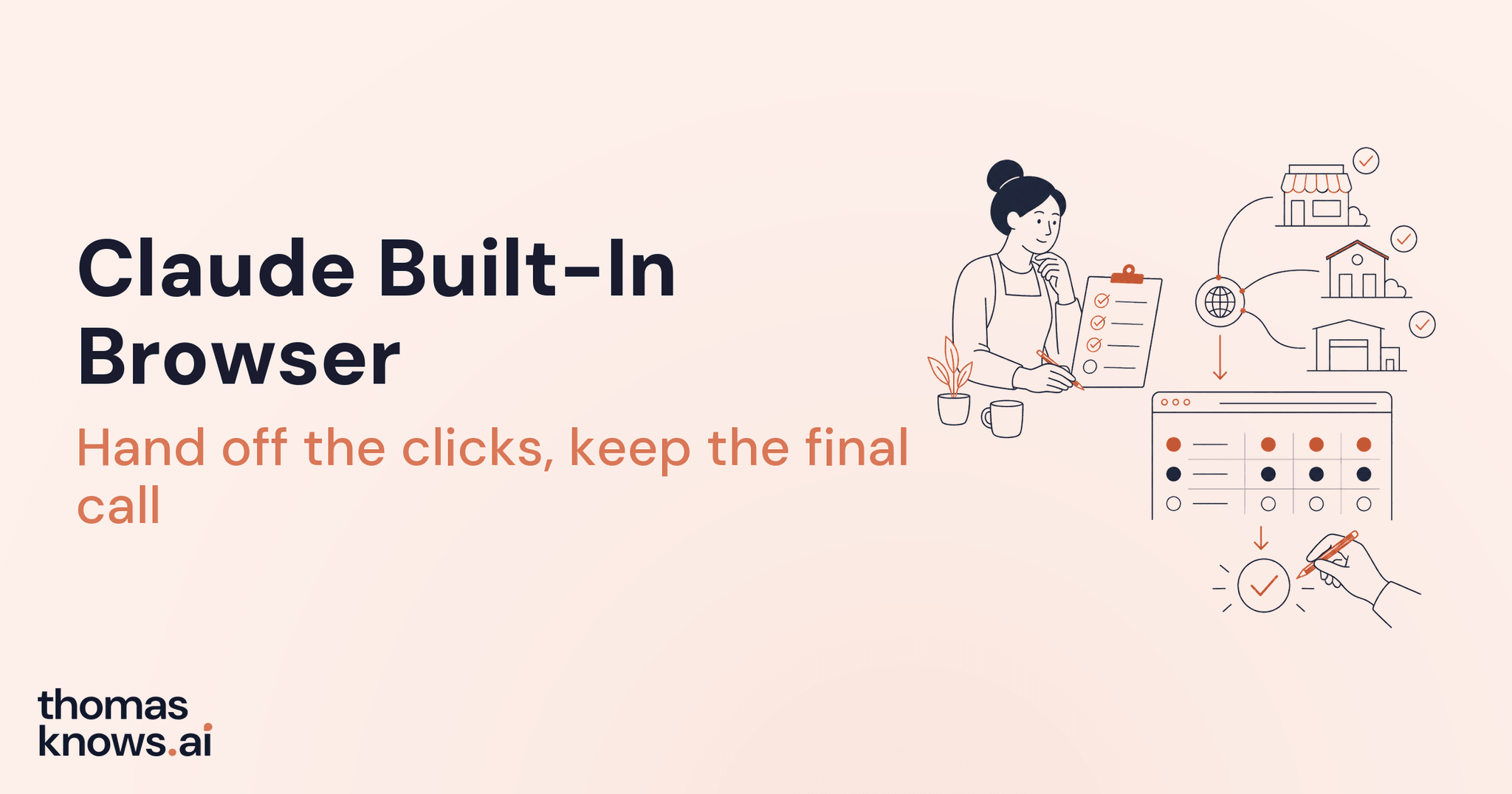 Small business owner reviewing a browser task while Claude gathers information from approved websites